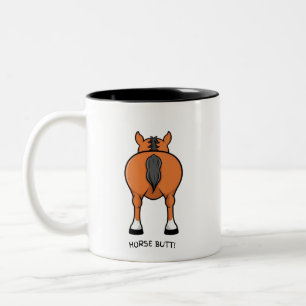 Houd je paard vast tot de koffie! 🐴☕😂 tweekleurige koffiemok