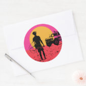 Houd je paarden aan de surfer ronde sticker (Envelop)