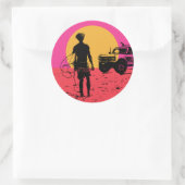 Houd je paarden aan de surfer ronde sticker (Tas)