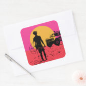 Houd je paarden in de Surfer Vierkante Sticker (Envelop)