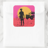 Houd je paarden in de Surfer Vierkante Sticker (Tas)