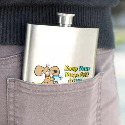 "Houd je poten uit mijn Drink!" Heupflesje (Voorbeeld)