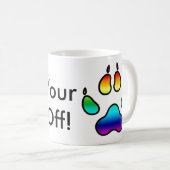 Houd je poten uit! -Regenboog Koffiemok (Voorkant rechts)