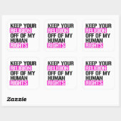 Houd je religie buiten mijn mensenrechten vierkante sticker (Vel)