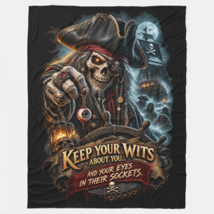 Houd Je Verstand Bij De Zaken Piratenskelet Fleece Deken