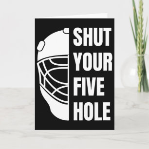 Houd je vijf hole grappig hockey doelman zeggend 5 kaart