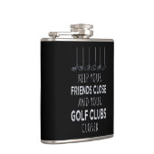 Houd je vrienden in de buurt en je golfclubs dicht heupfles (Rechts)