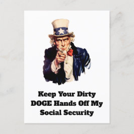 Houd je vuile DOGE handen van mijn sociale zekerhe Briefkaart