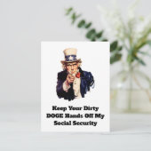 Houd je vuile DOGE handen van mijn sociale zekerhe Briefkaart (Staand voorkant)