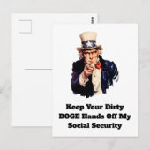 Houd je vuile DOGE handen van mijn sociale zekerhe Briefkaart (Voorkant / Achterkant)