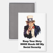 Houd je vuile DOGE handen van mijn sociale zekerhe Magneet (Voorkant / Achterkant)