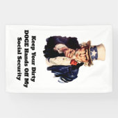 Houd je vuile DOGE handen van mijn sociale zekerhe Spandoek (Horizontaal)