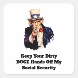 Houd je vuile DOGE handen van mijn sociale zekerhe Vierkante Sticker