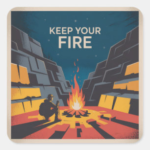 Houd Je Vuur Gaande Vierkante Sticker