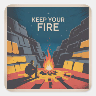 Houd Je Vuur Gaande Vierkante Sticker
