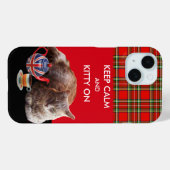 HOUD KALK EN KAT OP, RODE TARTAN CAT TEPARTIJ Case-Mate iPhone CASE (Achterkant (horizontaal))
