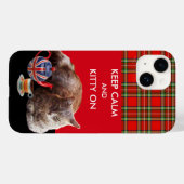 HOUD KALK EN KAT OP, RODE TARTAN CAT TEPARTIJ Case-Mate iPhone CASE (Achterkant (horizontaal))