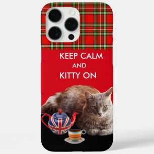 HOUD KALK EN KAT OP, RODE TARTAN CAT TEPARTIJ iPhone 16 PRO MAX HOESJE