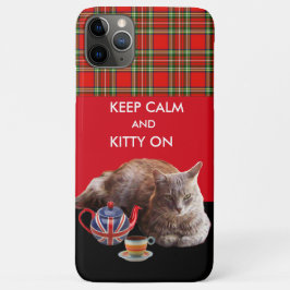HOUD KALK EN KAT OP, RODE TARTAN CAT TEPARTIJ Case-Mate iPhone CASE