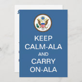 HOUD KALM-ALA EN DRAAG ON-ALA Inauguratie Kaart (Voorkant / Achterkant)