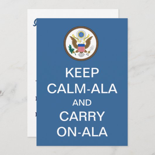 HOUD KALM-ALA EN DRAAG ON-ALA Inauguratie Kaart (Voorkant / Achterkant)