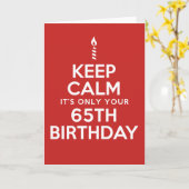 Houd kalm Alleen 65e Verjaardag (Leeg Binnen) Kaar Kaart (Gele Bloem)