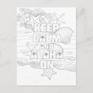 Houd kalm Aloha op Briefkaart voor het kleuren van