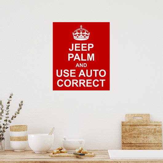 Houd kalm Auto Correct Poster van de Bron (Keuken)