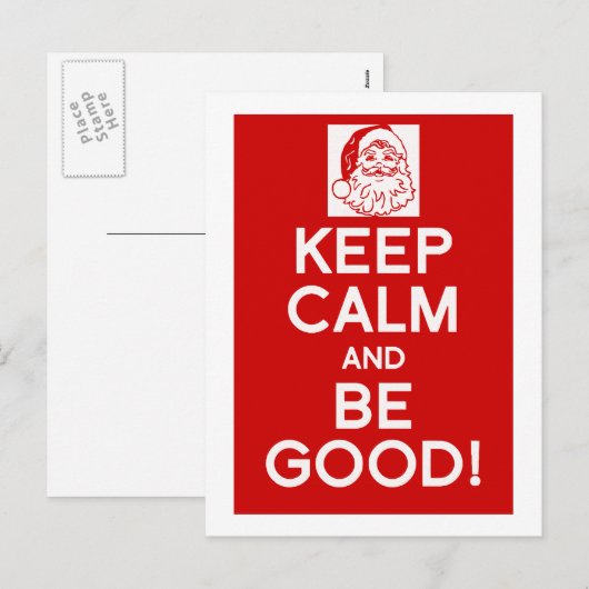 Houd Kalm & ben het goede briefkaart van Kerstmis (Voorkant / Achterkant)