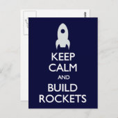 Houd kalm bouwen het briefkaart van Raketten (Voorkant / Achterkant)