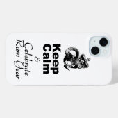 Houd kalm Celebrate Ram Year iPhone Case (Achterkant (horizontaal))