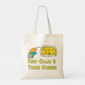 Houd kalm Cheese Pun Tote Bag (Achterkant)