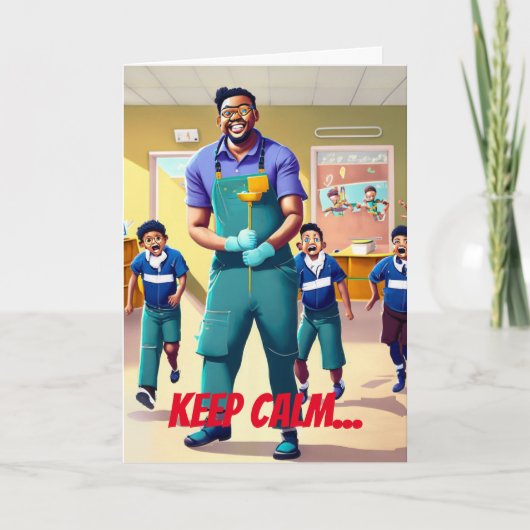 Houd kalm conciërge verjaardag kaart (Voorkant)