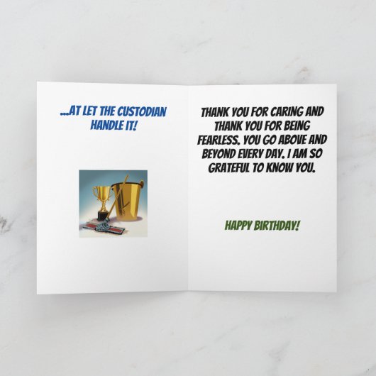 Houd kalm conciërge verjaardag kaart (Binnen)