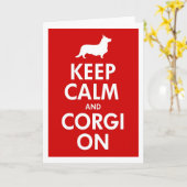 Houd Kalm & Corgi op Cardigan Kaart (Gele Bloem)