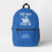 Houd kalm & cruise op aangepaste naam & kleur bedrukte rugzak (Voorkant)
