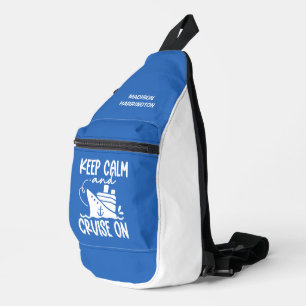 Houd kalm & cruise op aangepaste naam & kleur sling bag