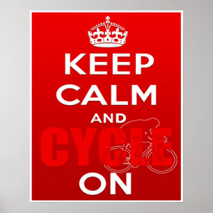 Houd kalm Cycle Velo Racing Bike-liefhebbers Poster