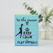 Houd kalm dit is het netball-seizoen briefkaart (Staand voorkant)