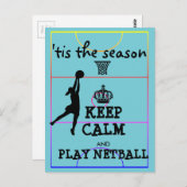 Houd kalm dit is het netball-seizoen briefkaart (Voorkant / Achterkant)
