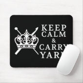 Houd kalm draag garen ambachten / kroon {donker} muismat (Met muis)