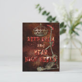 Houd kalm Draag hoge hakken HORROR Briefkaart (Staand voorkant)