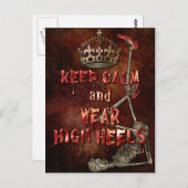 Houd kalm Draag hoge hakken HORROR Briefkaart (Voorkant / Achterkant)