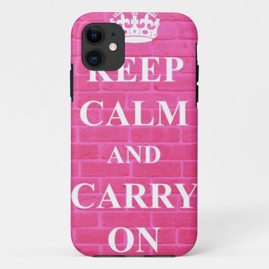 Houd Kalm & draag Roze Case-Mate iPhone Case (Achterkant)