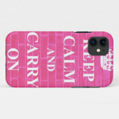 Houd Kalm & draag Roze Case-Mate iPhone Case (Achterkant (horizontaal))
