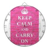 Houd Kalm & draag Roze Dartbord (Voorkant)