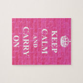 Houd Kalm & draag Roze Legpuzzel (Horizontaal)