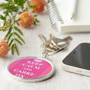 Houd Kalm & draag Roze Sleutelhanger
