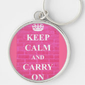 Houd Kalm & draag Roze Sleutelhanger (Voorkant)