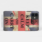 Houd Kalm dragen Britse Vlag Case-Mate iPhone Case (Achterkant (horizontaal))